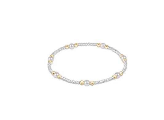 Purpose 4mm Pearl Bead Bracelet- Mixed Metal