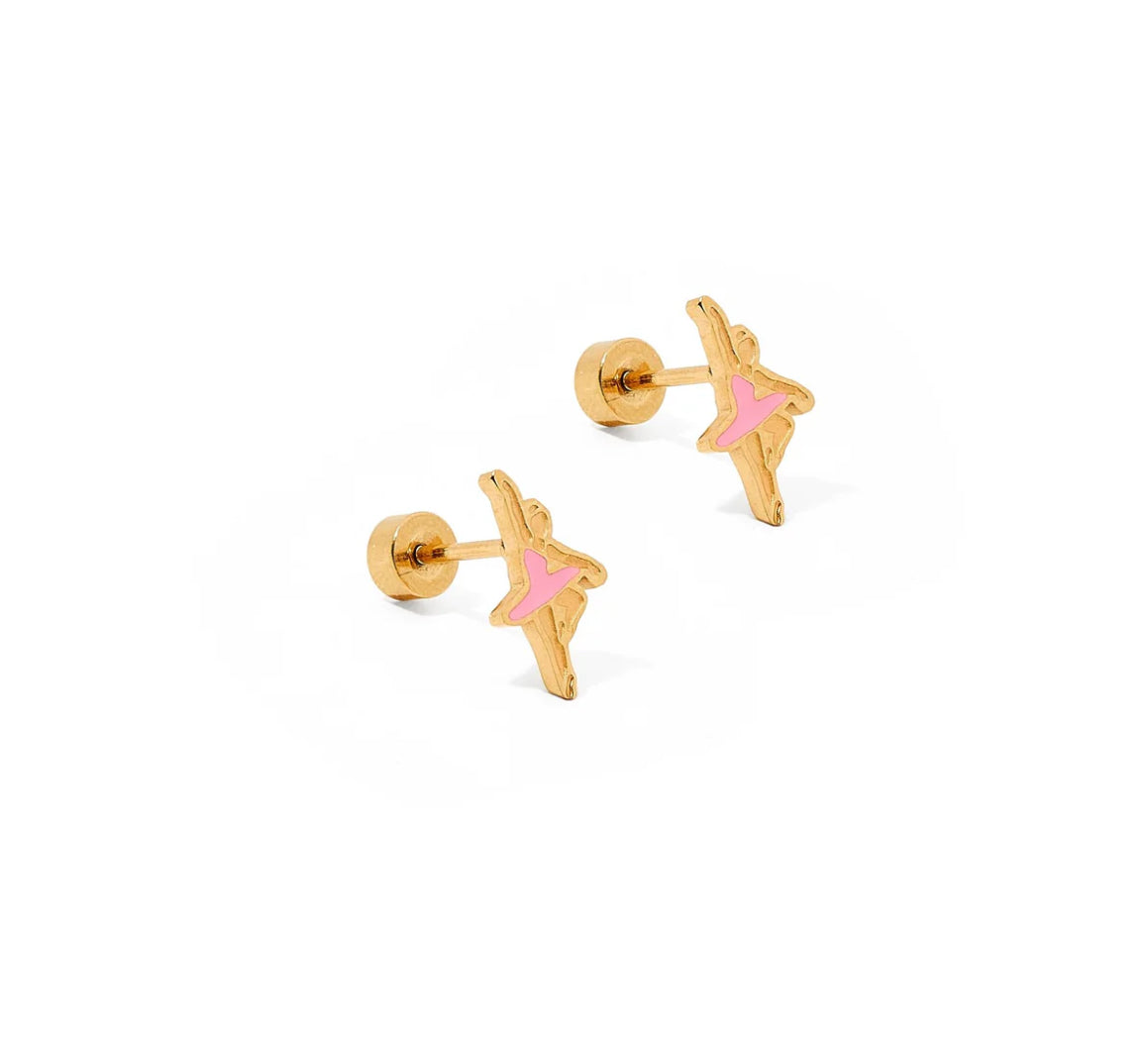 Screwback Stud Earrings - Ballerina