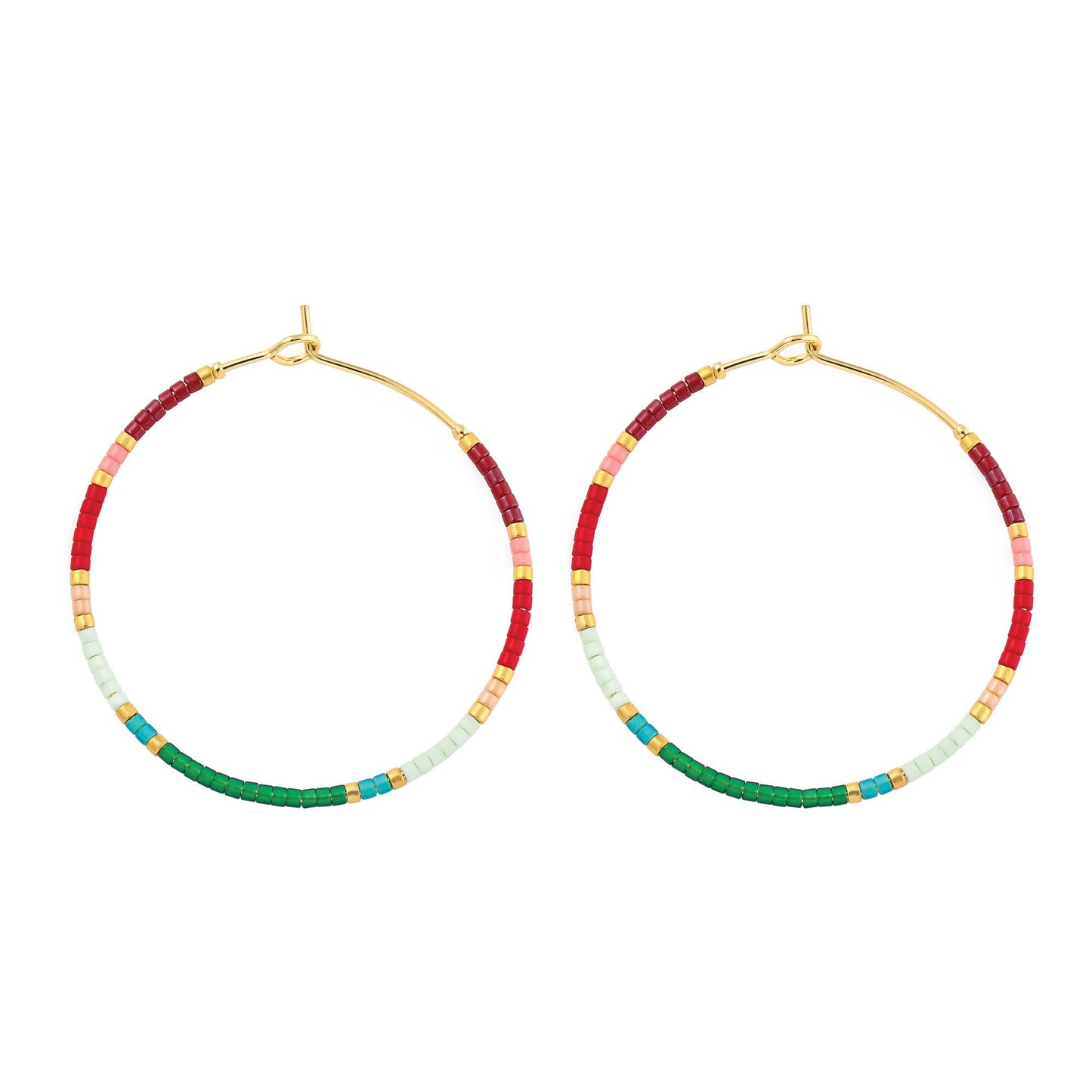 Miyuki Delica Hoop Earrings: Multi