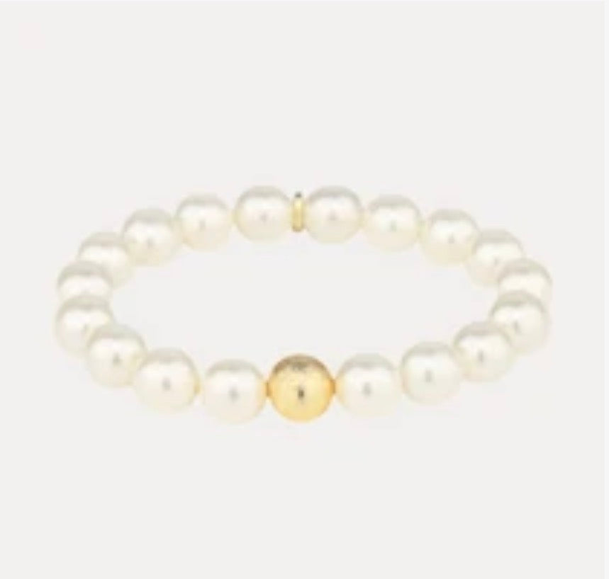 Pearl Mala Beaded Bracelet- Ruby