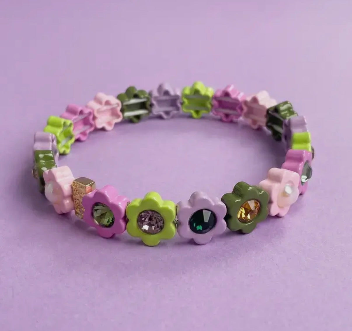 Floral Enamel Stretch Bracelet - Daisy