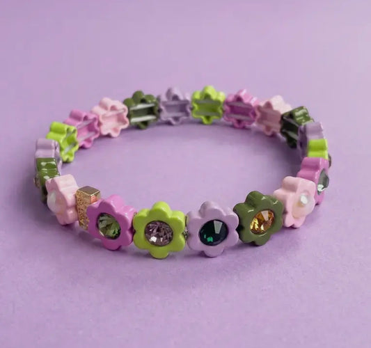 Floral Enamel Stretch Bracelet - Daisy
