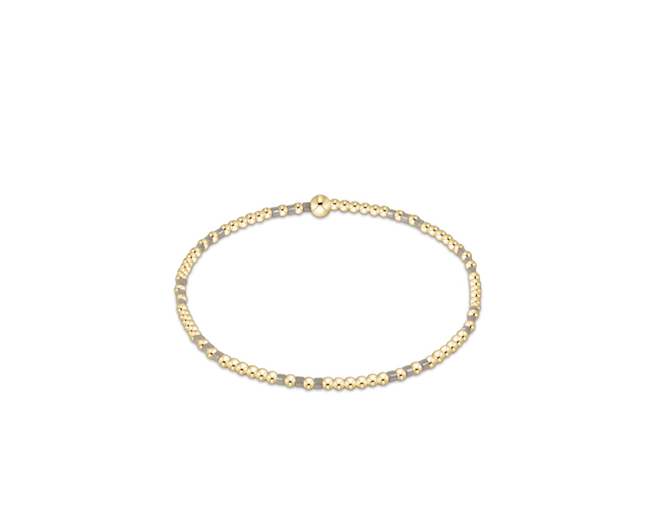 Hope Joy Pattern 2mm Bead Bracelet- Taupe with a Twist