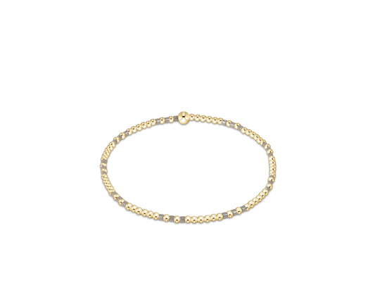 Hope Joy Pattern 2mm Bead Bracelet- Taupe with a Twist