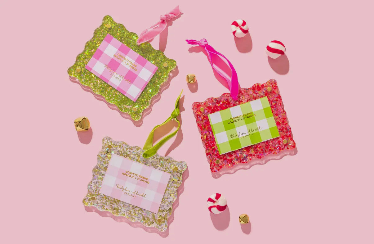 Acrylic Confetti Frame Ornaments