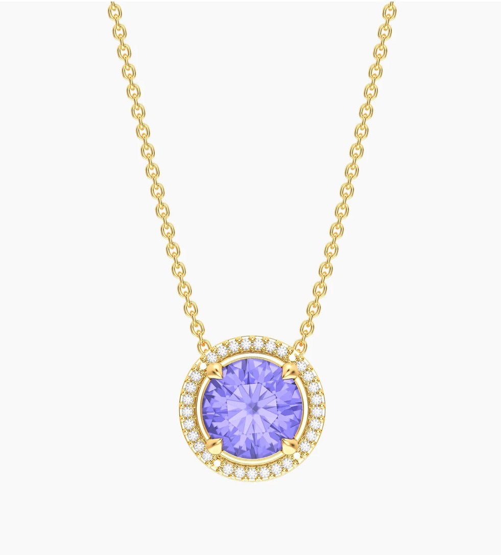 Tanzanite Birthstone Pendant Necklace (December)