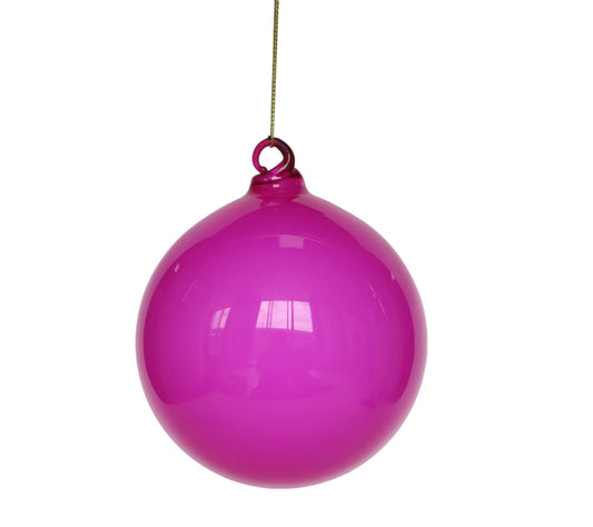 Illume Glass Ornament- Hot Pink 6”
