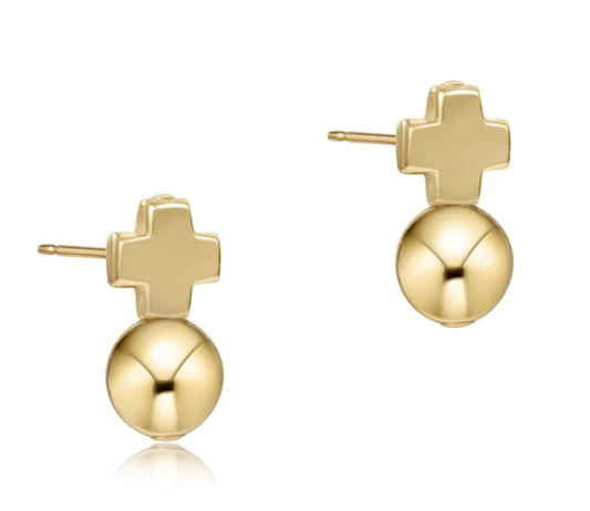 Signature Cross Stud - Classic Gold