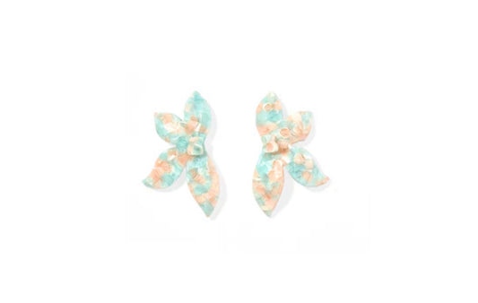 Fern Statement Earrings - Mint Shell