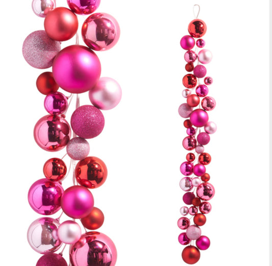 4' Large Pink Ball Garland