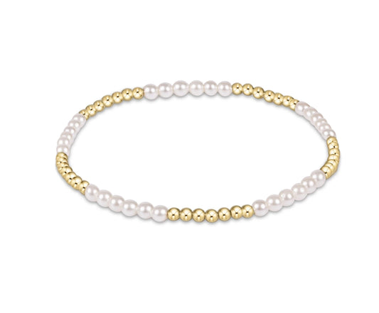 Classic Blissful Pattern 2.5mm Bead Bracelet- 3mm Pearl
