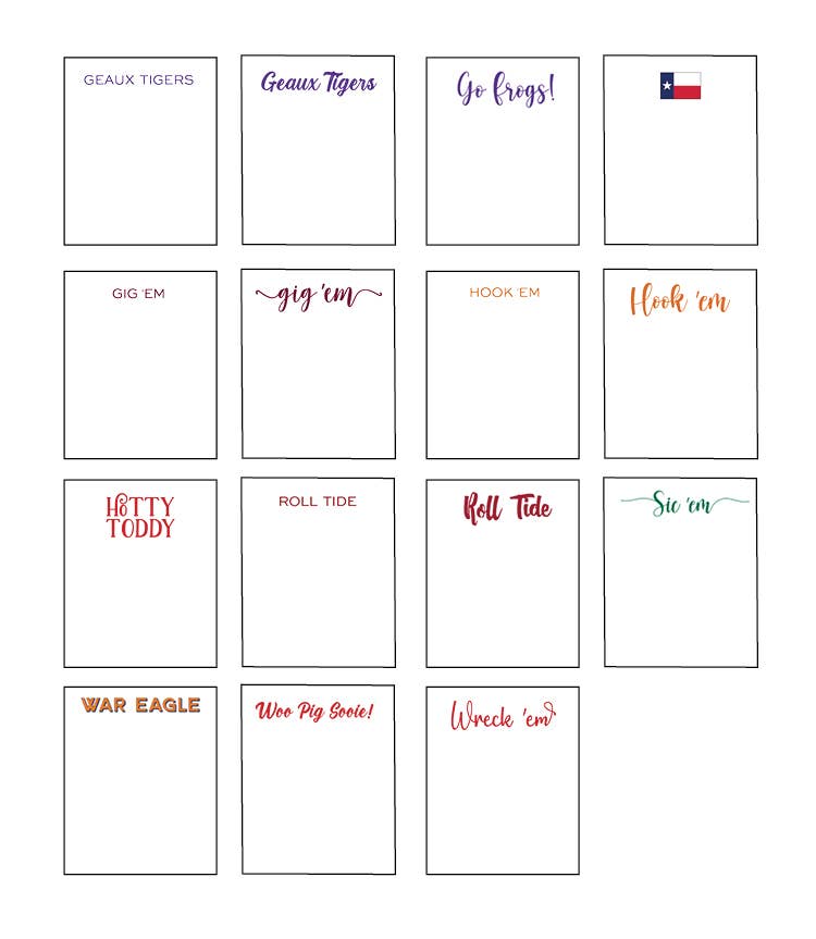 Collegiate Spirit Notepads: Sic Em - Baylor