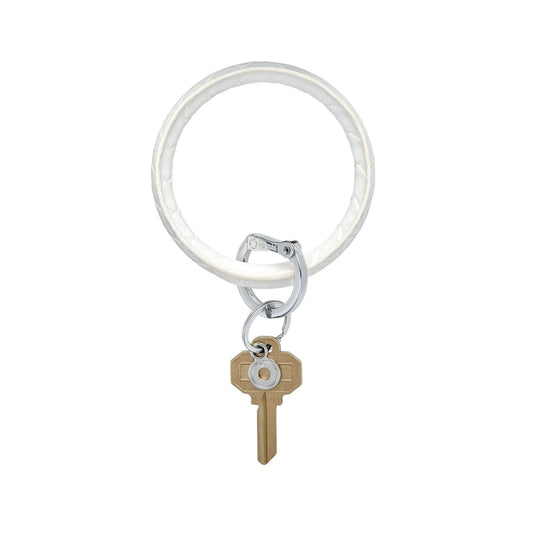 Leather Big O® Key Ring - Marshmello Basketweave
