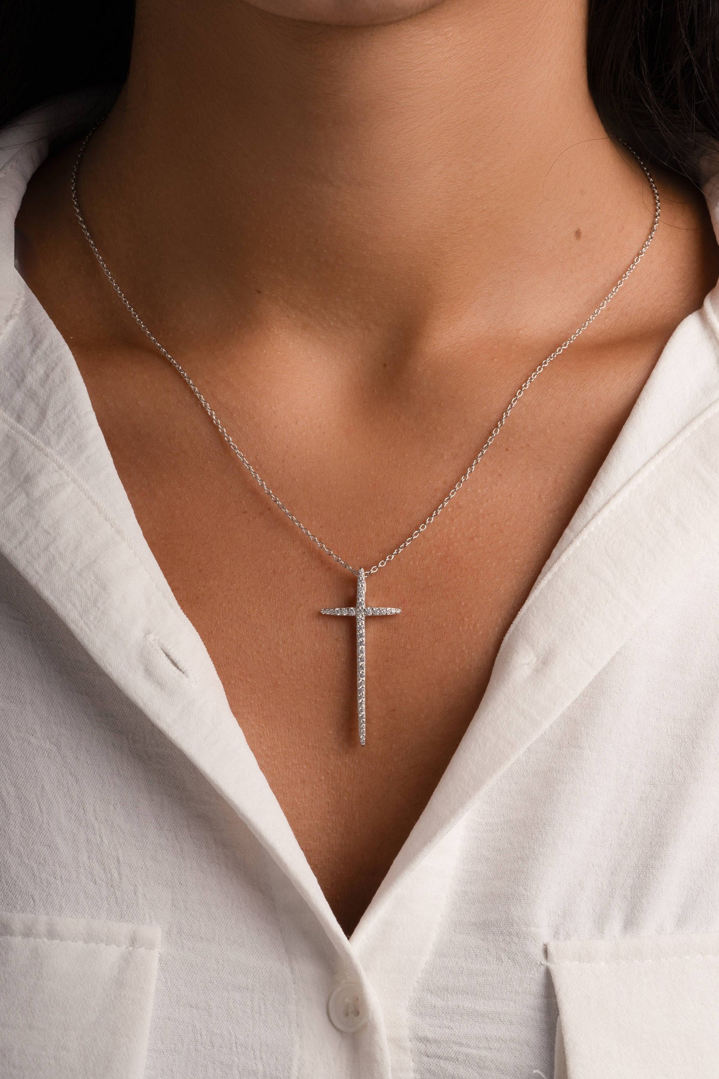 Cross Necklace: Gold