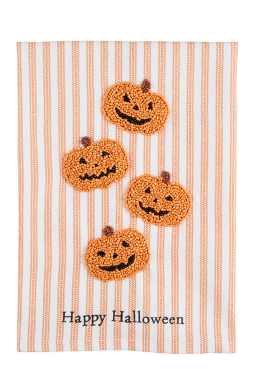 Jack O Lantern Beaded Towel