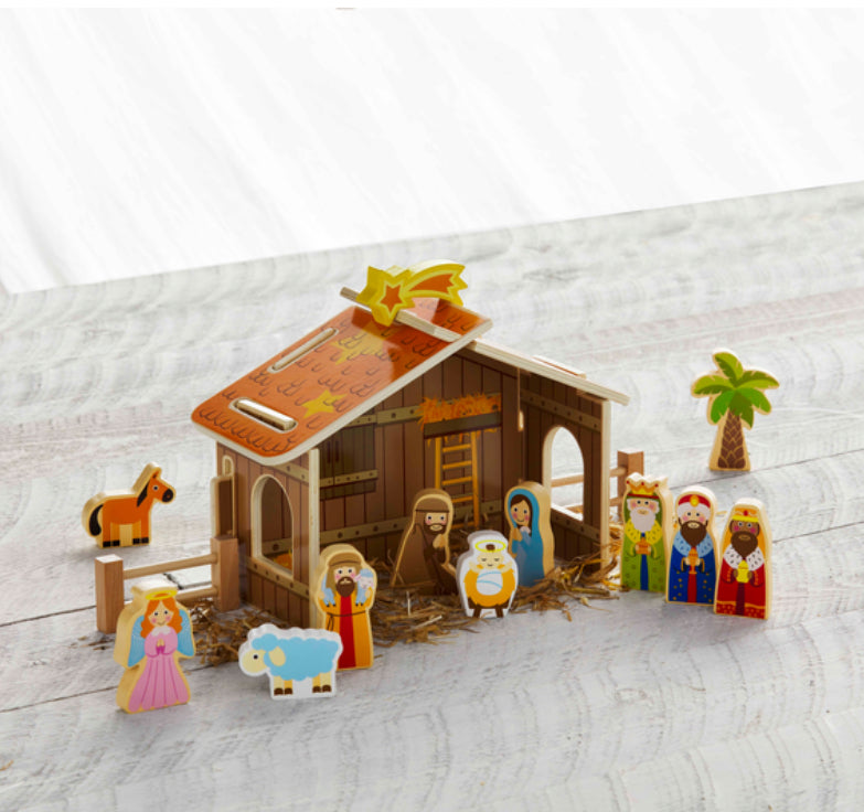 Wood Nativity Set