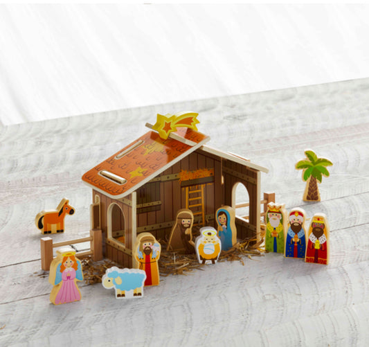 Wood Nativity Set