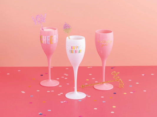 Birthday Acrylic Flute & Stirrer