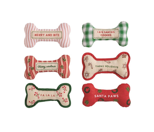 Embroidered Dog Bone Toy