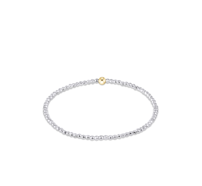 Bright Silver Faceted Hematite 2mm Bead Bracelet