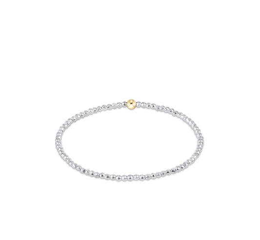 Bright Silver Faceted Hematite 2mm Bead Bracelet