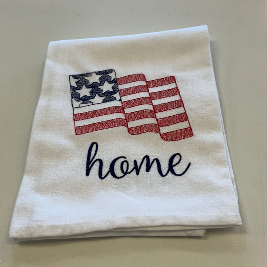 "Home" Patriotic Tea Towel