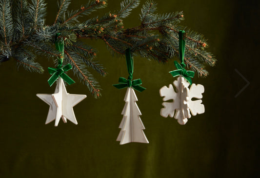 White Christmas Stoneware Ornament