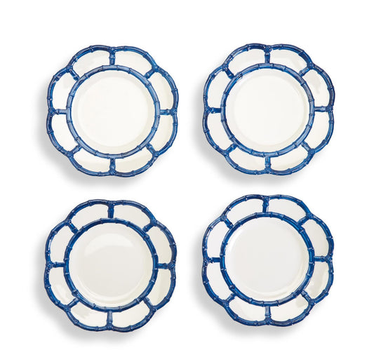 Blue Bamboo Set of 4 Dessert Plates