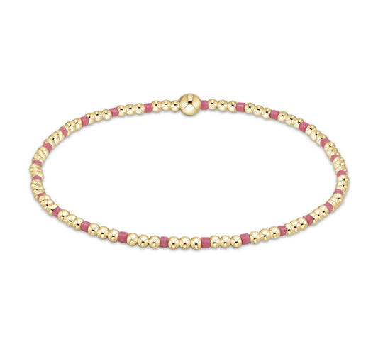 Hope Sincerity Pattern 2mm Bead Bracelet - bright pink