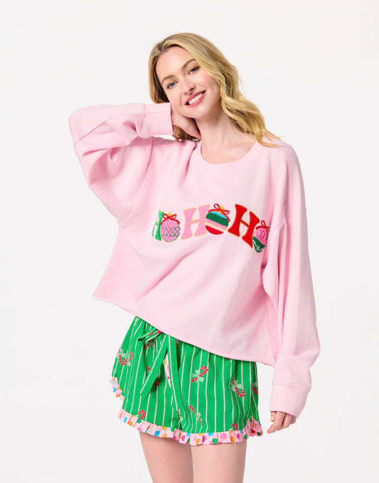 Ho Ho Ho Lounge Sweatshirt, Blush
