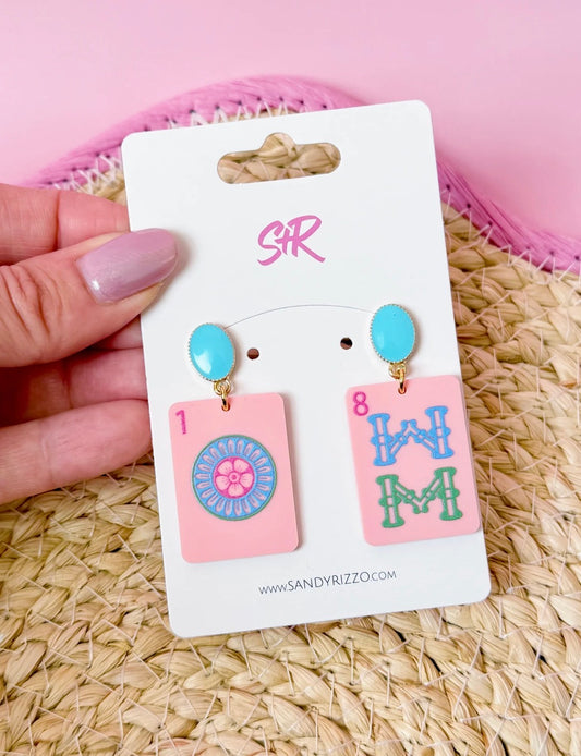 Mahjong Dangle Earring