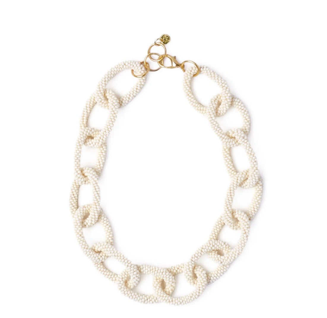 JENNA CHAIN LINK BEADED NECKLACE
