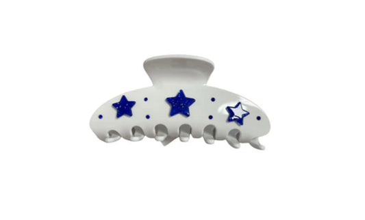 Hair Clip - Haley White/Blue