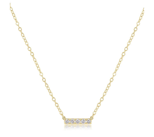 14kt Gold & Diamond Significance Bar Necklace- Five