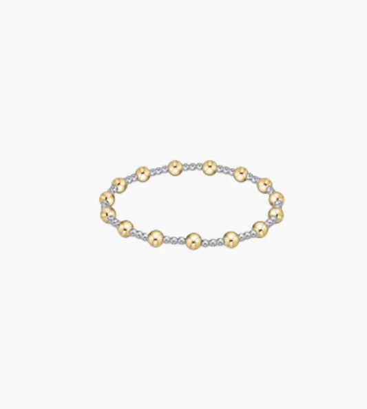 Classic Sincerity Pattern 5mm Bead Bracelet - Mixed Metal