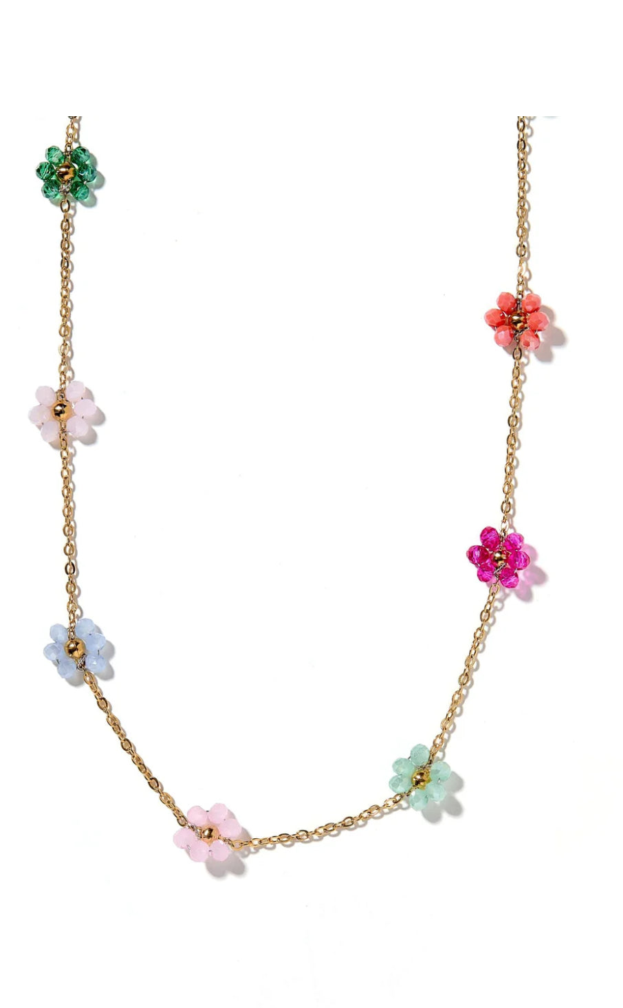 Necklace - Gracie Flower Multi Color