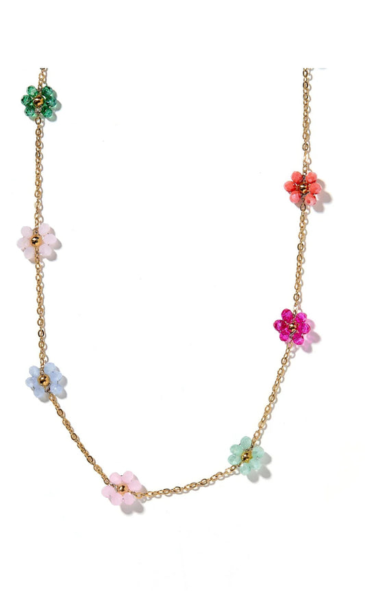 Necklace - Gracie Flower Multi Color