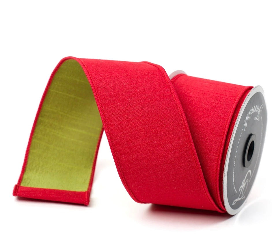 Red & Greenery Ribbon 2.5”