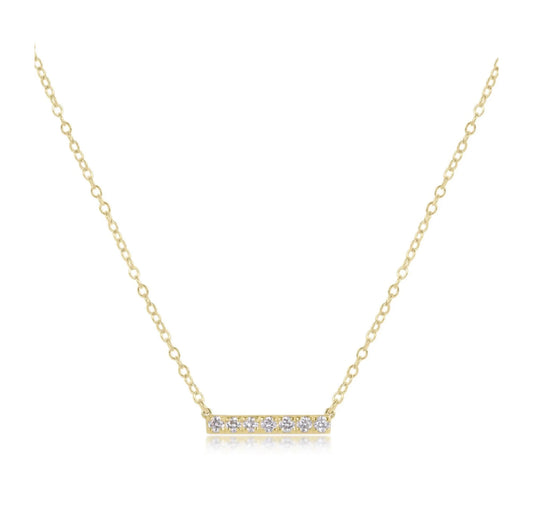 14kt Gold & Diamond Significance Bar Necklace- Seven