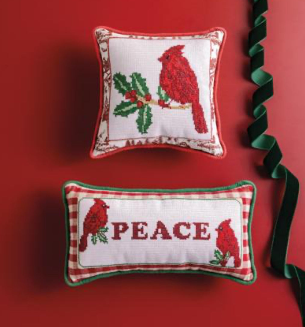 Needlepoint Cardinal Pillow