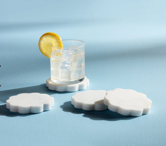 Scalloped Marble Coaster Set of 4