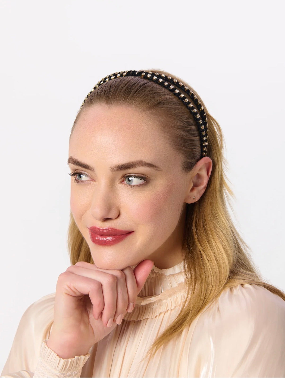 Skinny Rhinestone Double Headband