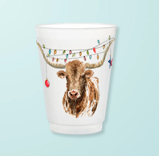 Longhorn Christmas Frosted Cups