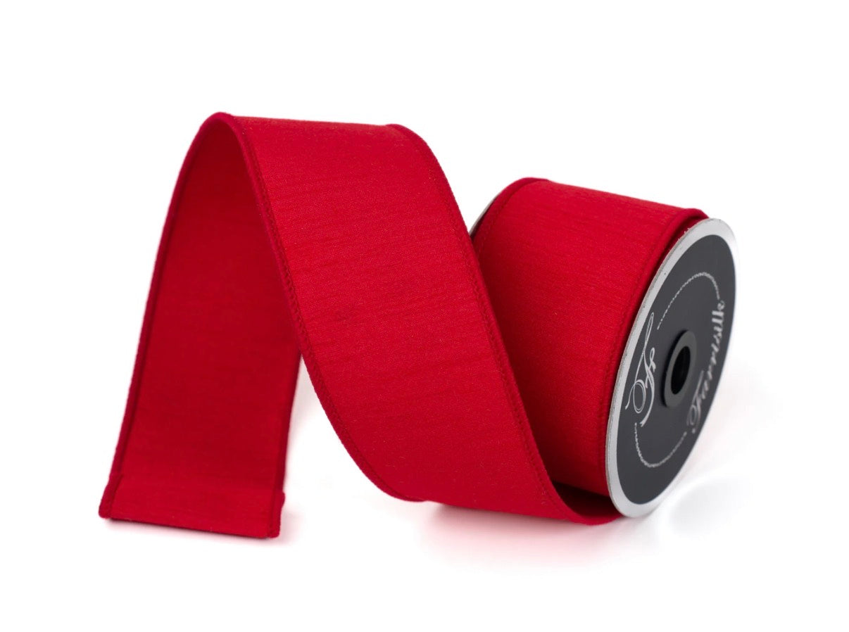 Red Dupion 2.5” Ribbon