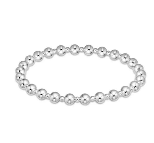EXTENDS - CLASSIC GRATEFUL PATTERN 6MM BEAD BRACELET - STERLING