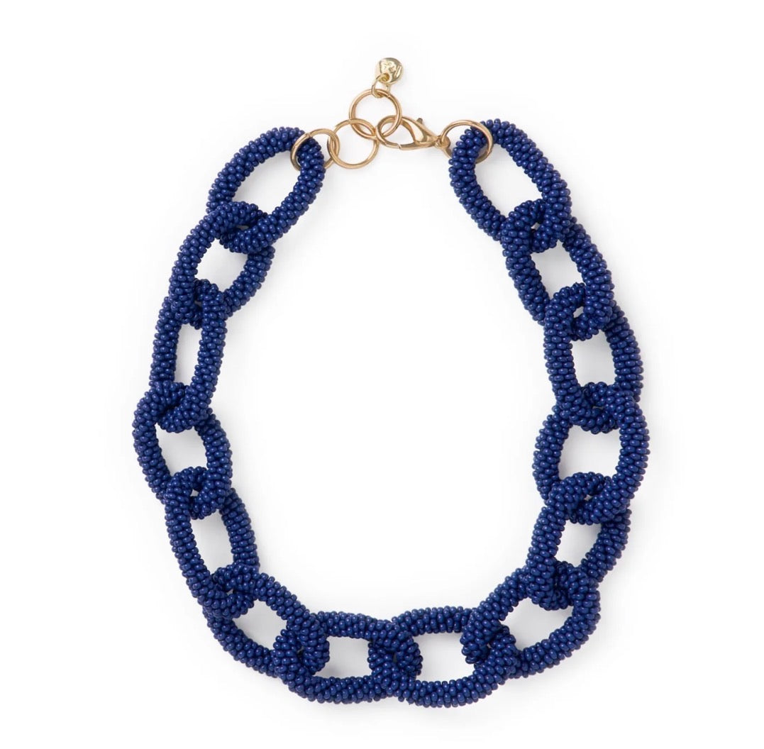 JENNA CHAIN LINK BEADED NECKLACE