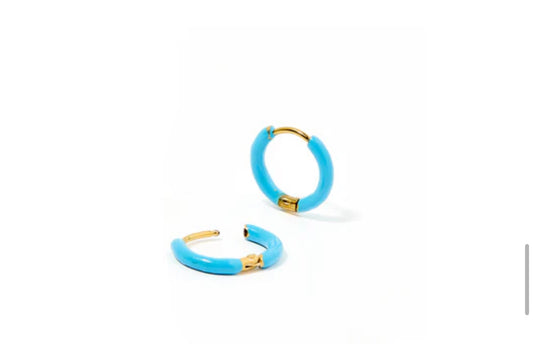 Huggie Earrings - Scarlett Hoop Blue