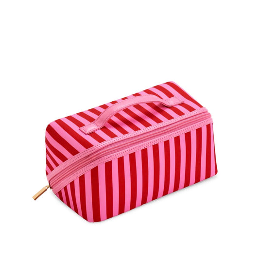 Holly Stripe Zip Pouch- Pink