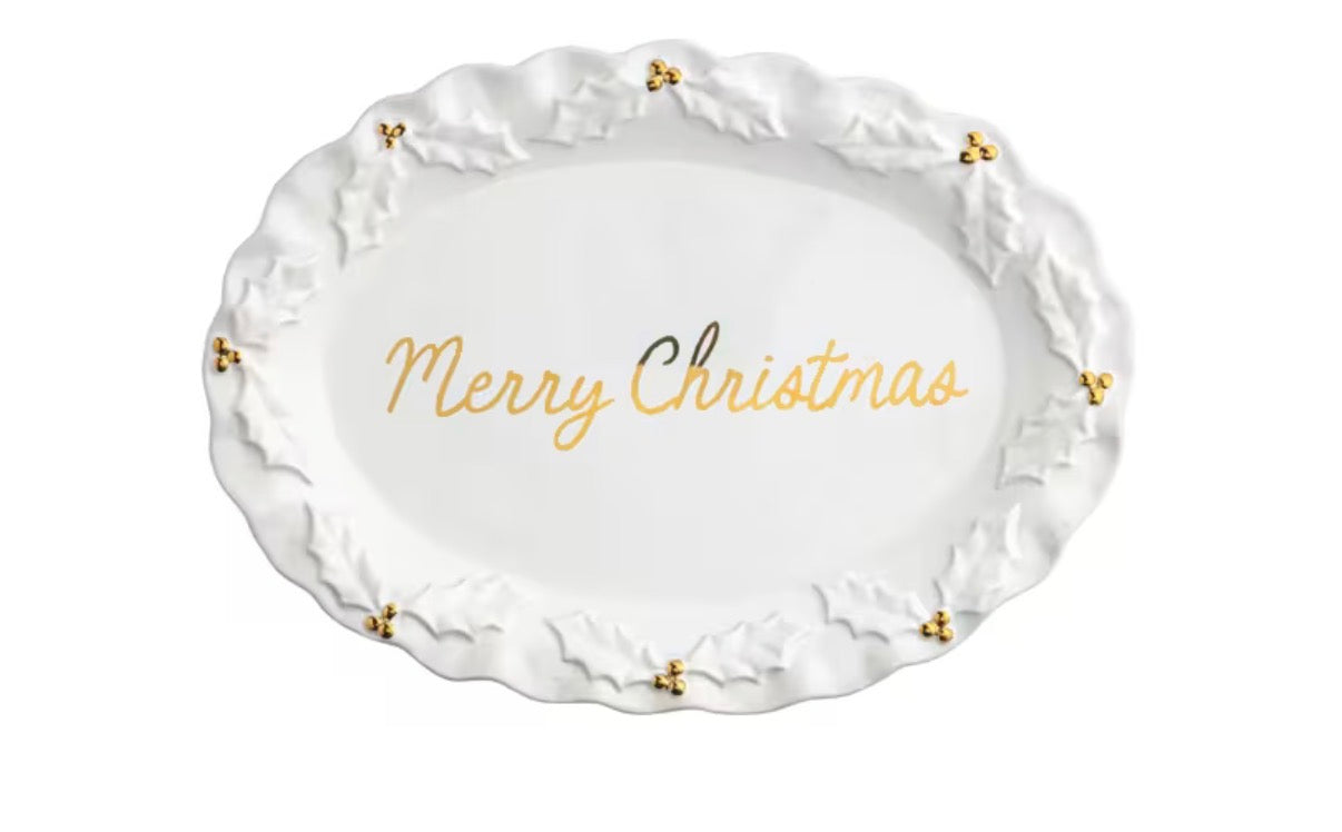 Gold Holly Platter