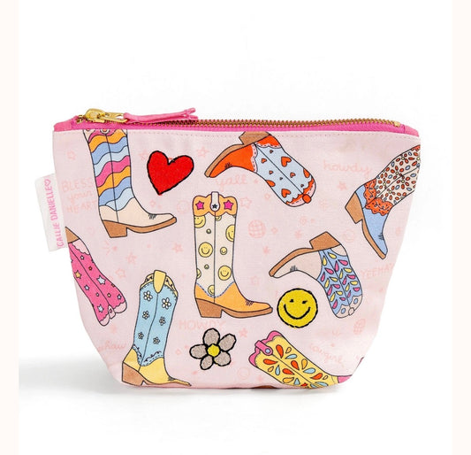 Western Cowgirl Boots Canvas Pouch